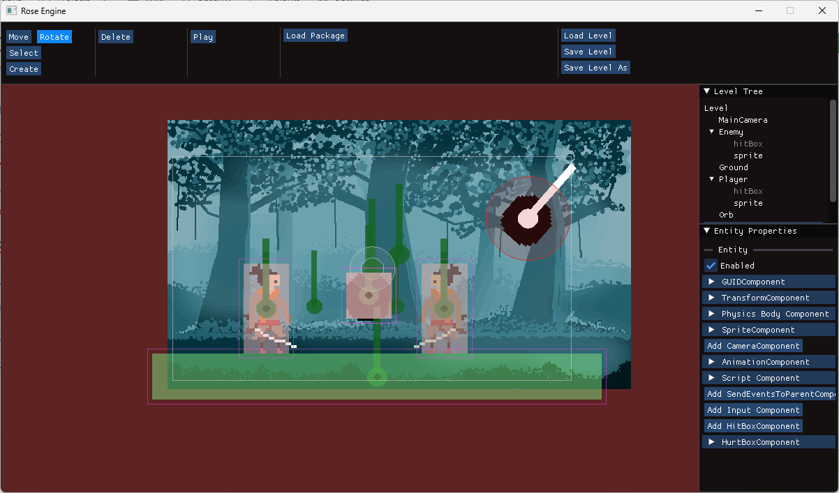 BlackRoseEngine (Custom 2D Game Engine) written in C++ using SDL2 and EnTT.